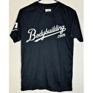 BODYBUILDING.COM Men's 'Grand Slam Logo' Muscle Gym T-Shirt SMALL Black **NWT**